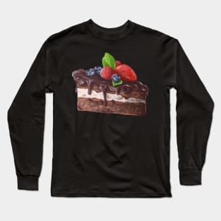 Biscuit cake with chocolate icing Long Sleeve T-Shirt